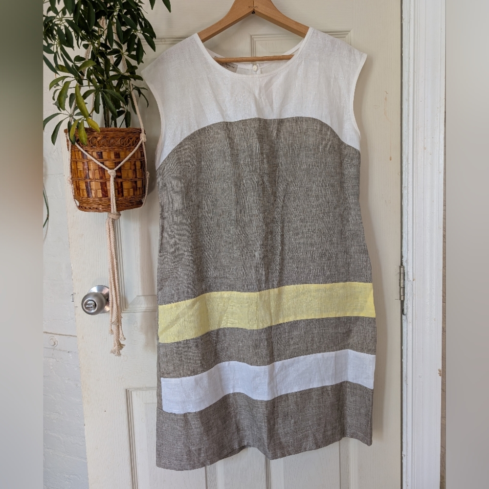 Sartoria Saracena Sleeveless Linen Blend Midi Dress M Made In Italy